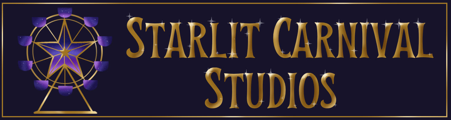 Starlit Carnival Studios Name and Logo of a ferris wheel with a star in the center